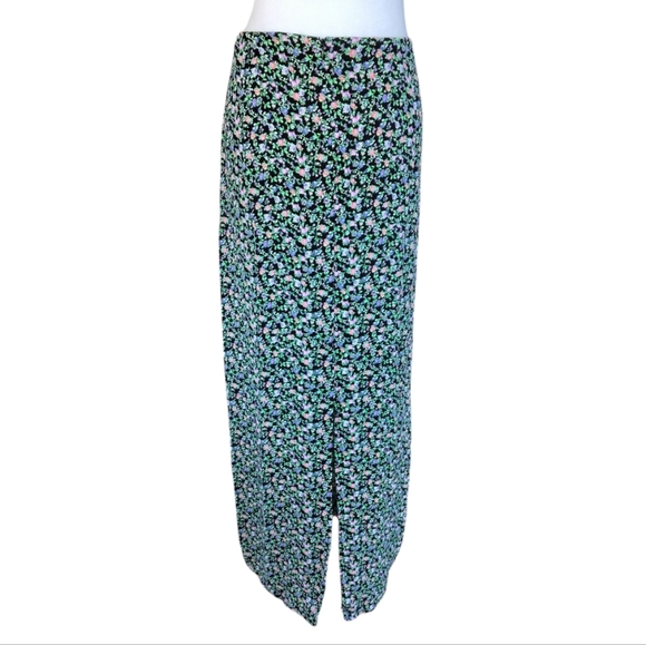 AFRM‎ Rennia Moody Floral Print High Waist Maxi Skirt Back Slit Size XL - Picture 7 of 11